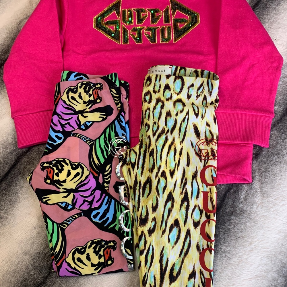 Gucci GG Gucci Logo Leo Leopard Leggings - Picture 2 of 12